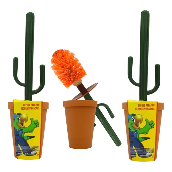 3 Cepillo  Decorativo Cactus  Baño Wc Sanitario Pcwc Perico