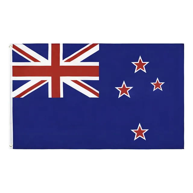 Bandera De Nueva Zelanda Grande 90cm X 150cm Banderas New Zeland Flag Tela Poliéster Color Vivo Y Resistente