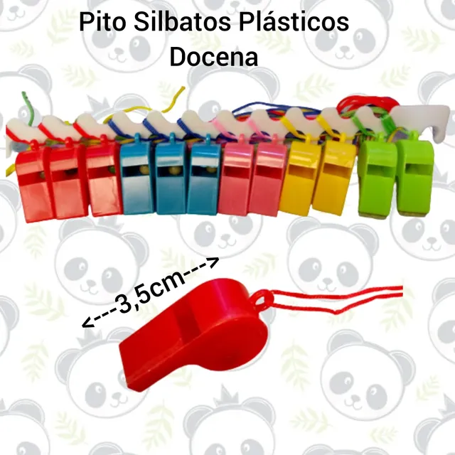 Set De 12 Silbatos Plásticos Pitos Para Fiestas 