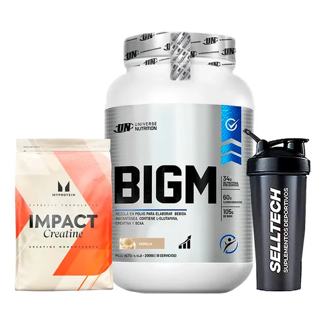 Bigm 2kg Vainilla+creatina Myprotein 250gr+shaker