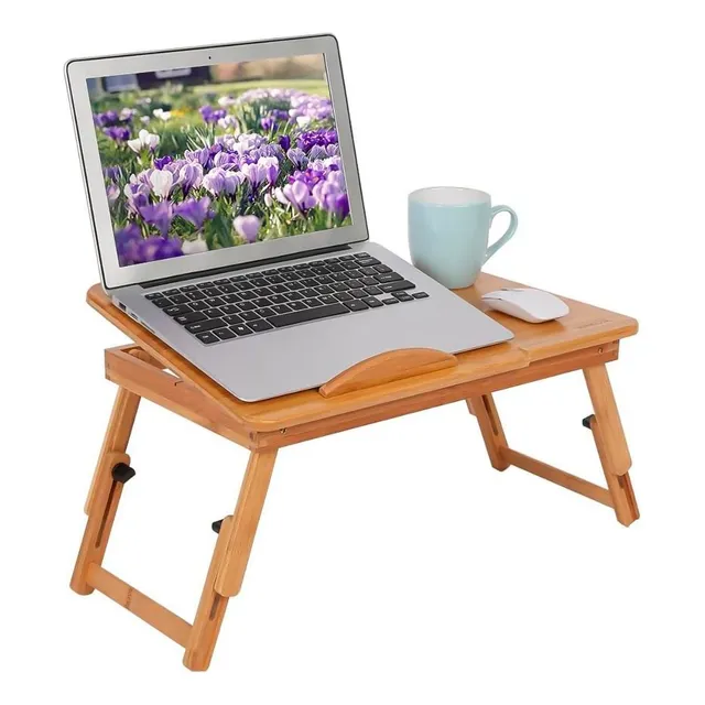 Mesa Laptop Base Ventilador Enfriador Portatil Cama Madera