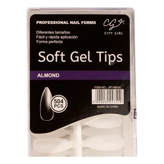 Tips Soft Gel City Girl 500u Press On Uñas Insumos Manicura