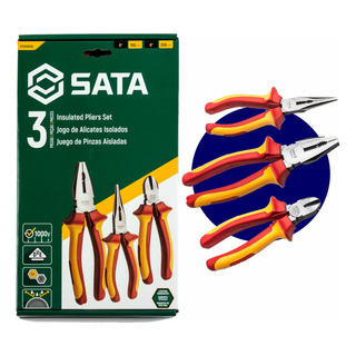 Jogo De Alicates Isolados Vde 1000v 3 Peças St09261sj Sata Jogo De Alicates Isolados Vde 1000v 3 Peças St09261sj Sata