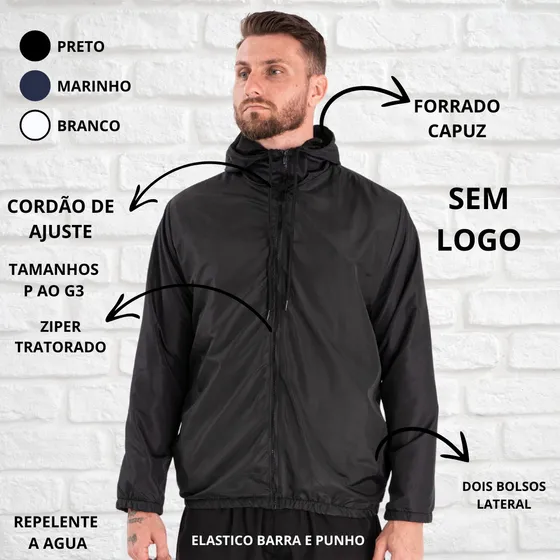 Jaqueta Corta Vento Liso Sem Marca