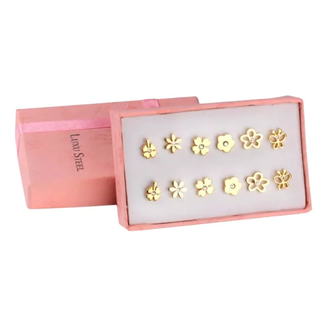 Set De Aretes | Pendientes | Acabado Glod | 6 Pares