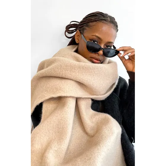 Bufanda Lana Nube Ruana Mantón Flecos Super Suave Liso Mujer
