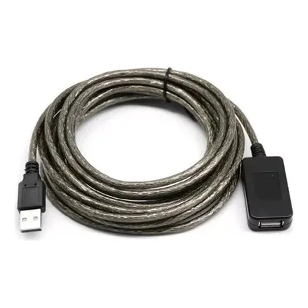 Cable De Extensión Adaptador Tipo Usb Activo De 5 Metros Color Negro