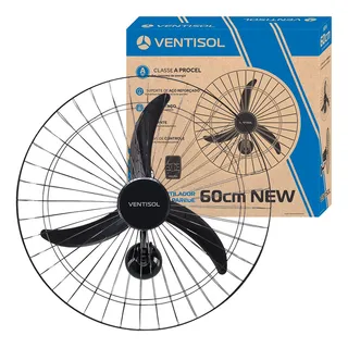 Ventilador De Parede Ventisol New 60cm Com 3 PĂĄs De PlĂĄstico Preto Estrutura New Cromado, 60cm De DiĂąmetro 220v Ventilador De Parede Ventisol New 60cm Com 3 PĂĄs De PlĂĄstico Preto Estrutura New Cromado, 60cm De DiĂąmetro 220v