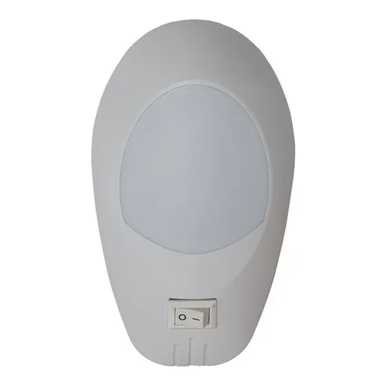 Luz De Noche Led Velador Niños Bebes 1w Luz Calida Con Tecla Estructura Blanco