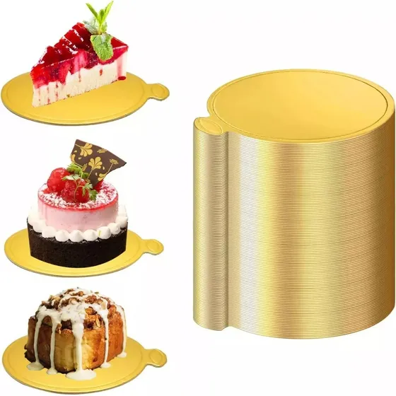 Bases Para Mini Postre 100 Piezas Color Dorado 9 Cm