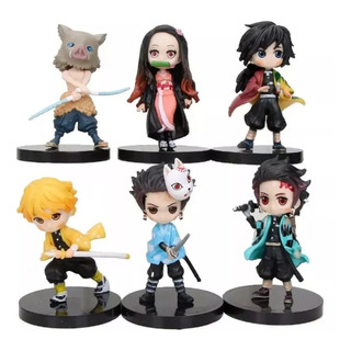 Kit 6 Bonecos Action Figure Anime Demonslayer Tanjiro Nezuko Kit 6 Bonecos Action Figure Anime Demonslayer Tanjiro Nezuko