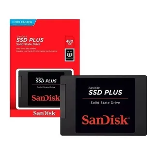 Ssd 480gb Sata 3 Sandisk Plus C/ - 1834 Cor Preto Ssd 480gb Sata 3 Sandisk Plus C/ - 1834 Cor Preto