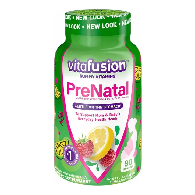 Vitaminas Prenatales ( 90 Gomitas) Acido Fólico + 50mg Dha