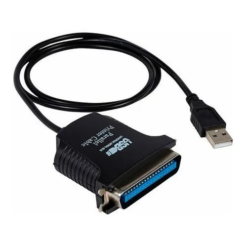 Conversor Usb X Paralelo Centronics 30 Pinos 80 Cm. Cor Preto