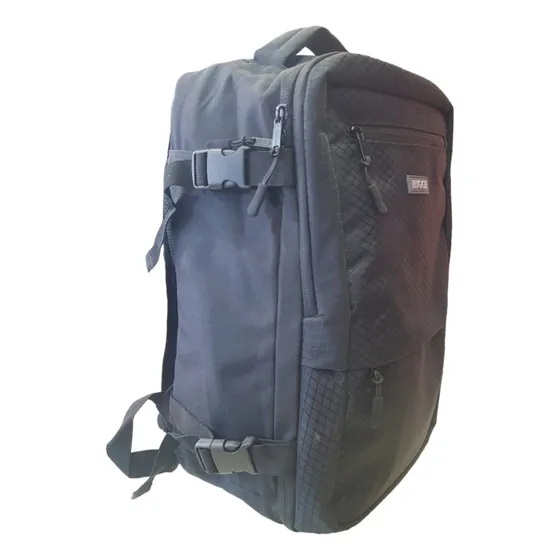 Mochila De Viaje Cabina Hygge Reforzada Urbana Color Negro Diseño De La Tela Liso