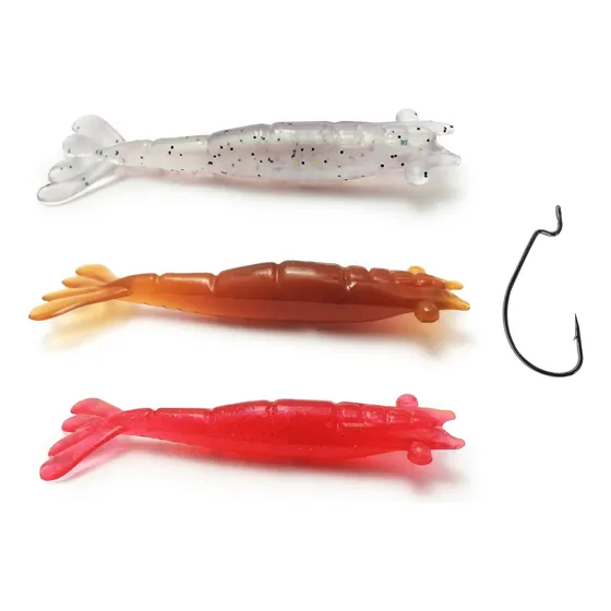 Isca Soft Monster 3x Camarão Baby Soft 6cm 3 Uni + Brinde