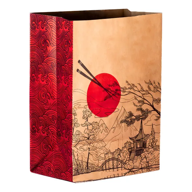 Saco Kraft Para Delivery Oriental Sem Alça Médio C/100 Saco Kraft Para Delivery Oriental Sem Alça Médio C/100