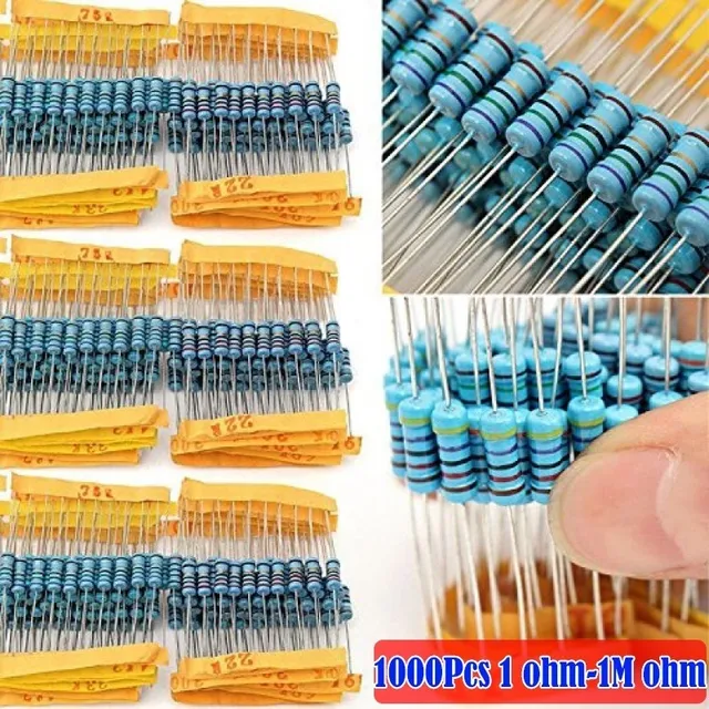 Kit De 1000 Resistencias Metálicas De 100 Valores, 1 Ohm, 1