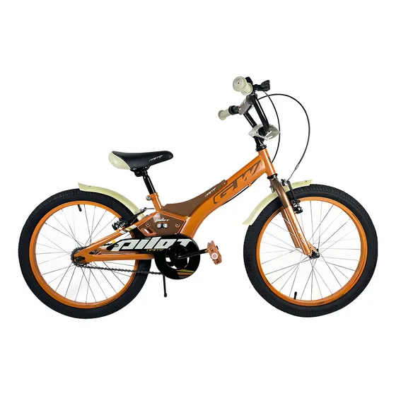 Bicicleta Bmx Freestyle Niños Niñas Rin 20 Gw Pilot Naranja Marrón