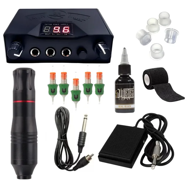 Kit Tattoo Inicial Tatuajes Tattoo Fuente Maquina Y Mas