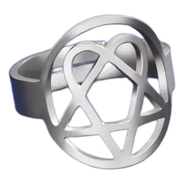 Gys B Him - Anillo Corazon Rock Gotico Metal Emo Aesthetic