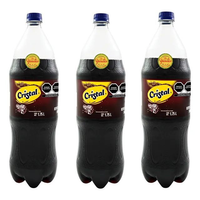 3 Refrescos Cristal 2.5 Litros Sabor Sidra Negra De Yucatán
