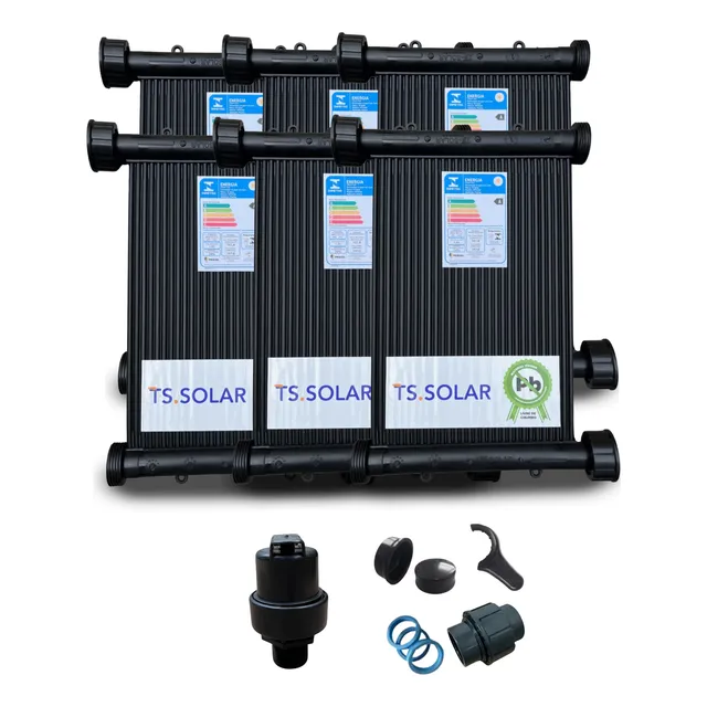 Kit 6 Placas 3m Tssolar C/ Kit Fechamento E Quebra Vácuo