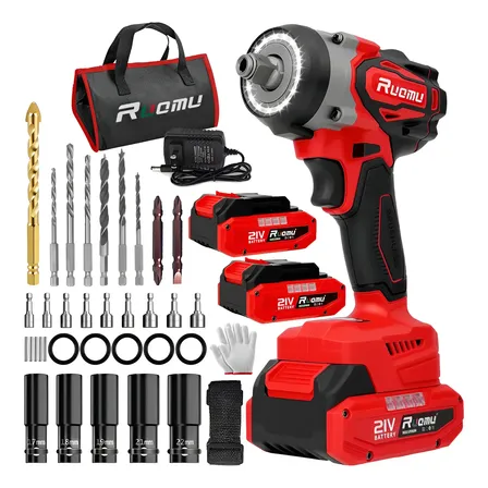 Chave De Impacto 520nm A Bateria 21v Bivolt Motor Brushless Vermelho 110/127/220v 60