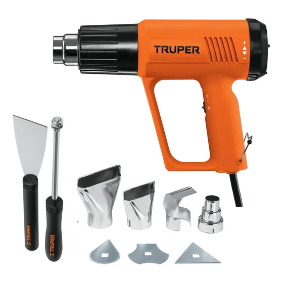 Kit Pistola De Calor Profesional 2000 W, Con 9 Piezas Truper