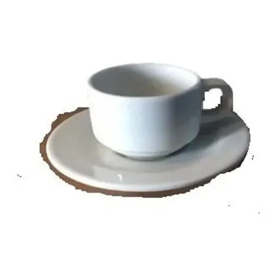 Docena 12 Tazas Cafe Pequeño Corona 80cc Con Plato Nuevos 