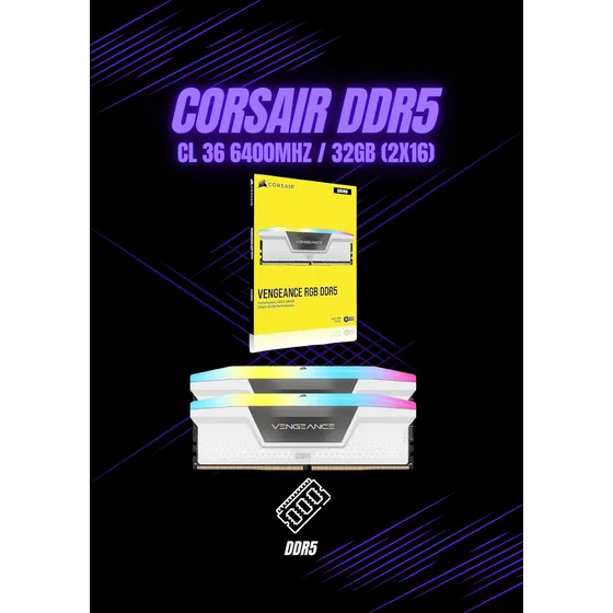 Memorias Ram 32gb Ddr5 6400mhz Corsair Vengeance Rgb Blanca