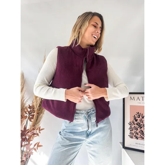 Chaleco Lulyna Puffer Corderoy Mujer
