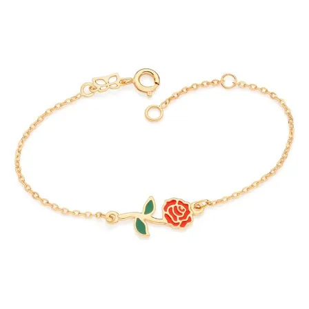 Pulseira Rosa Da Bela Banhada A Ouro Rommanel 552147