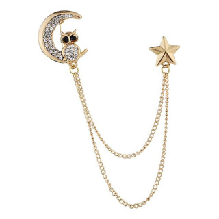 Pin De Solapa Elegante Para Hombre Con Cadena, Borlas De Búh Pin De Solapa Elegante Para Hombre Con Cadena, Borlas De Búh
