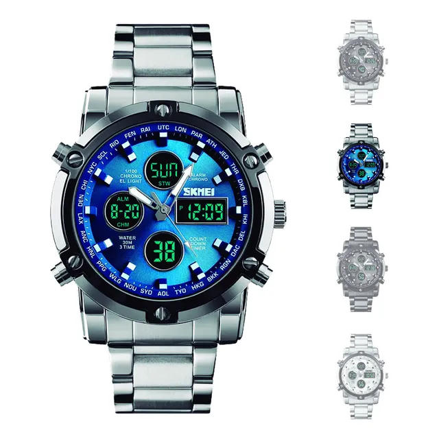 Reloj Caballero De Acero Inoxidable Original Lujo Skmei 1389
