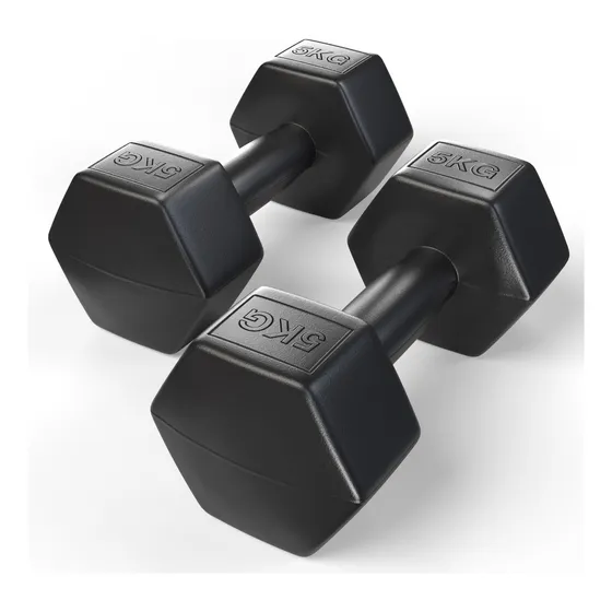 Par Mancuernas Fitmax 5 Kg Pe Color Negro