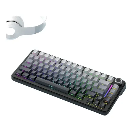 Teclado Mecânico F75 Sem Fio 75% Rgb Sea Reef Black