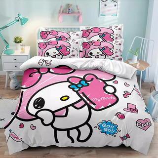 Juego De Funda De Edredón Suave De My Melody Para Cama Doble Juego De Funda De Edredón Suave De My Melody Para Cama Doble