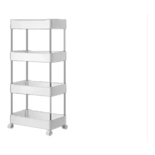 Estante Organizador Baño 4 Niveles Carrito Multifuncional Color Blanco