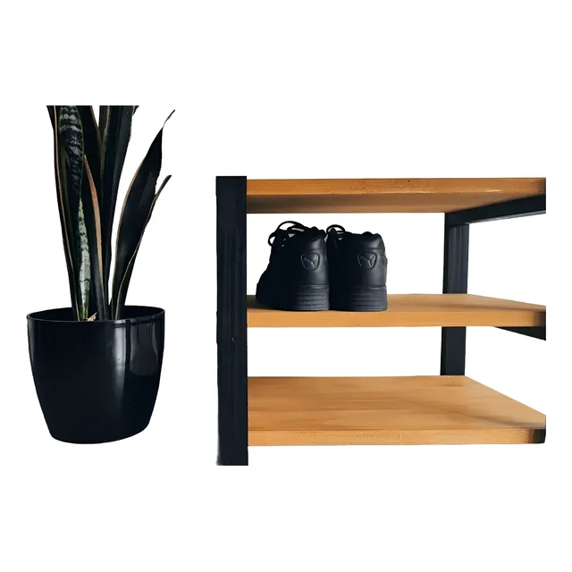 Zapatero + Perchero De Pared Todo Madera ( Combo)