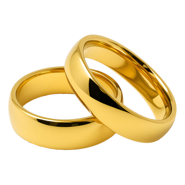 Par De Alianças Ouro 18k Banhada Tradicional Tungstênio 6mm Par De Alianças Ouro 18k Banhada Tradicional Tungstênio 6mm