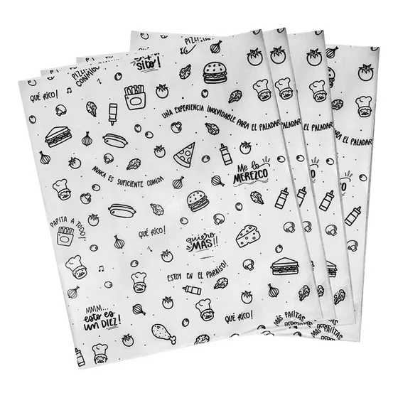 Papel Parafinado Hamburguesa - 30x40cm - 1 Kg - 220u Aprox -