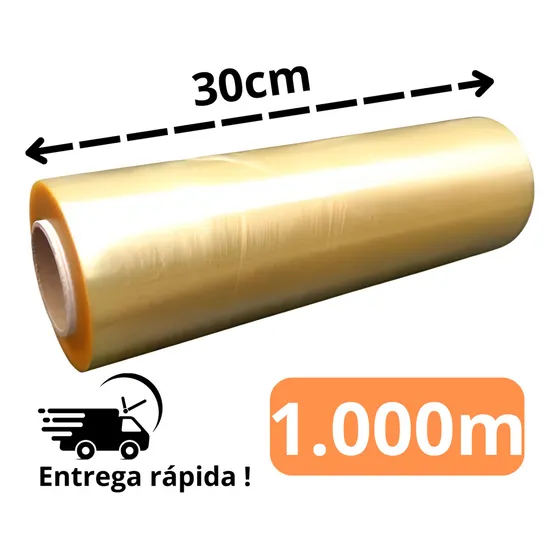 Rolo Bobina Filme Plástico Pvc Esticavel 30cm X 1000 Metros
