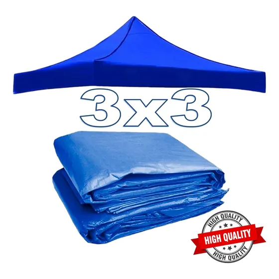 Tela 3x3 De Poliéster Para Toldo Protección Upf 50+ Azul