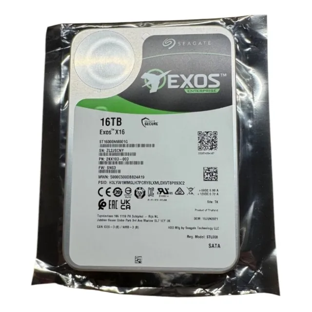 Disco Duro 3.5 Seagate Exos 16tb 7200rpm Sata3 St16000nm001g