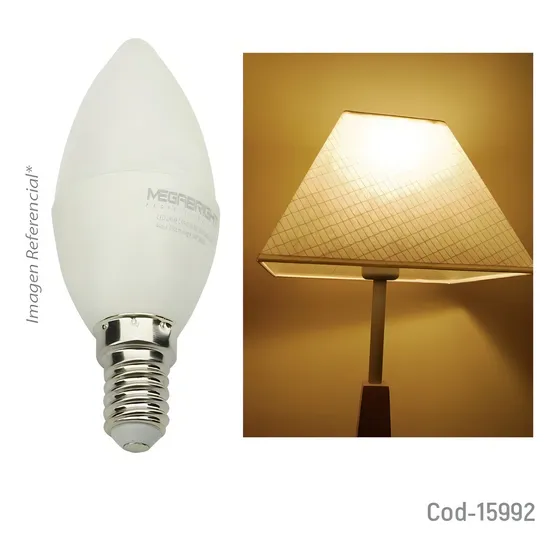Ampolleta Vela Led 5 W E-14 Luz Calida Megabright
