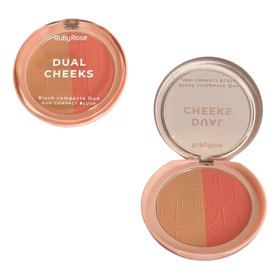 Blush Compacto Dual Cheeks Ruby Rose Linha Rosa