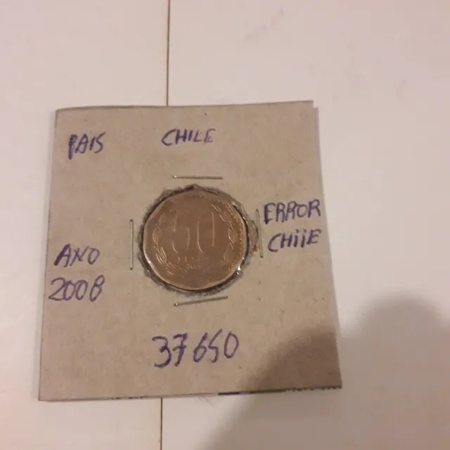 Monedas De Chile De 50 Pesos Año 2008 Error Chiie 