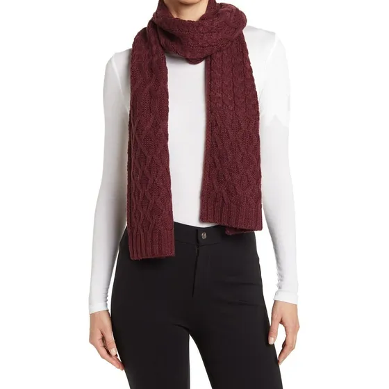 Bufanda Michael Kors 100% Color Bordó Diseño De La Tela Liso Talla Unitalla