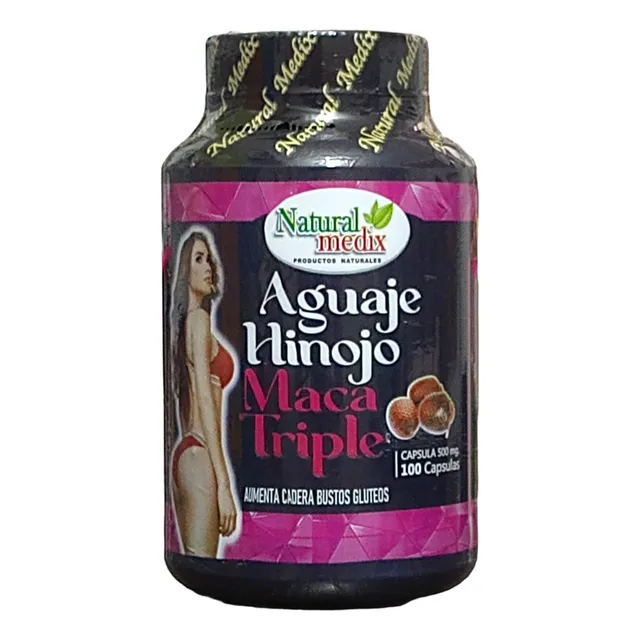 Aguaje Hinojo Maca Triple Aumenta 500mg X 100 Natural Medix
